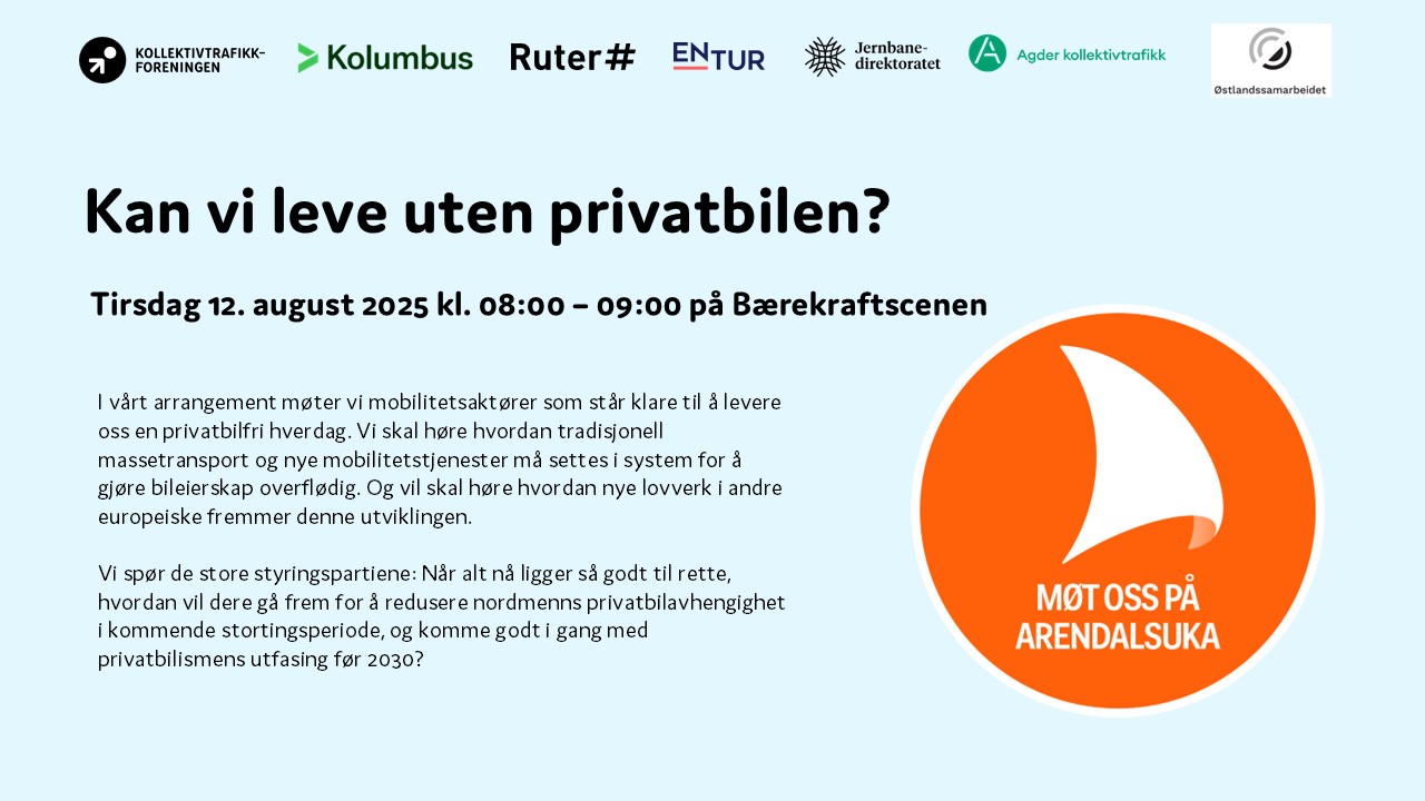Arendalsuka: Kan vi leve uten privatbilen?