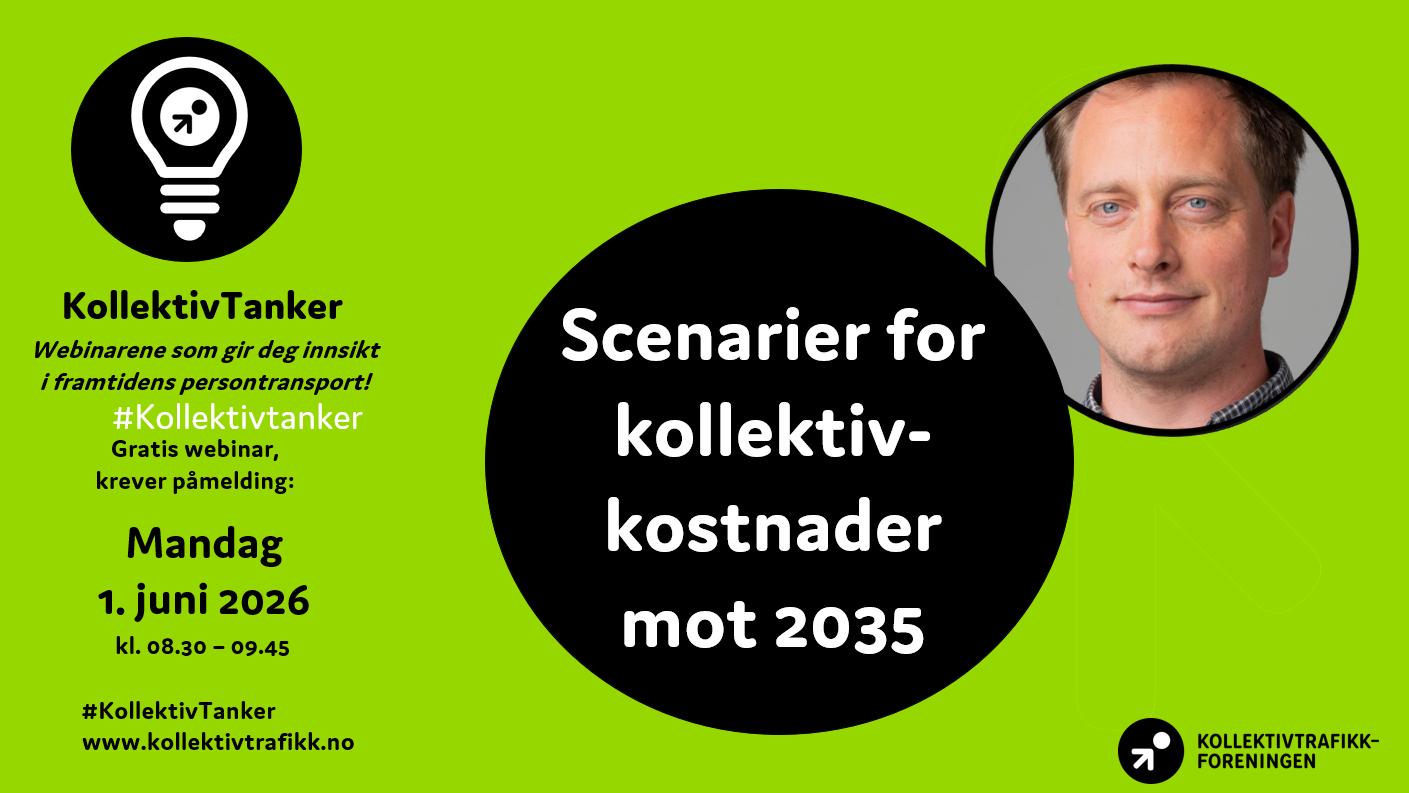 #KollektivTanker 16. juni: Scenarier for kollektivkostnader mot 2035